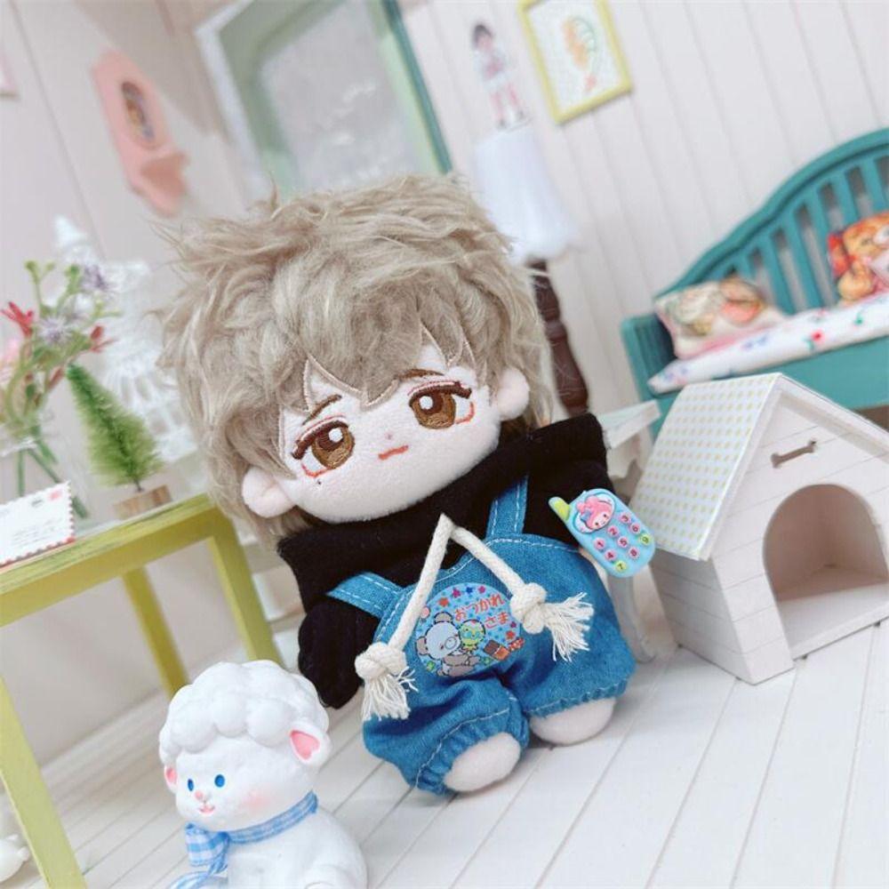 2 Styles Doll Lovely Dress Cartoon Jeans Overalls 10cm Cotton Doll/EXO Idol Dolls