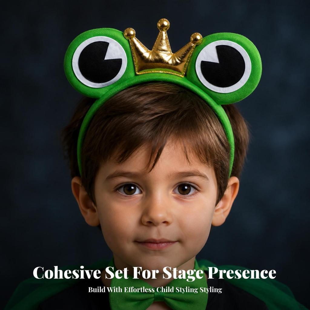 Easy to Wear Frog Costume Set | Whimsical Oversized Eyes, Lightweight Comfortable Fit, Headband