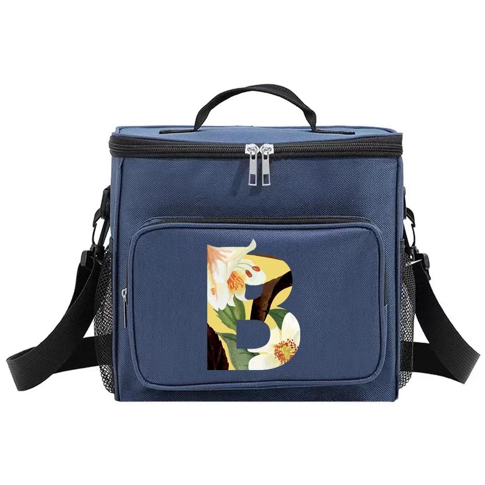 Lunch Bag Thermal Organizer Handbag Insulated Bags Cooler Box Camping Shoulder Storage Lunchbag for Men and Women Floral Series