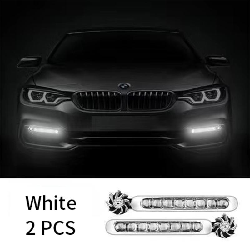 

2 шт. ветряные автомобильные светодиодные дневные ходовые огни вспомогательное освещение вращающийся вентилятор лампа автомобильные дневные фары