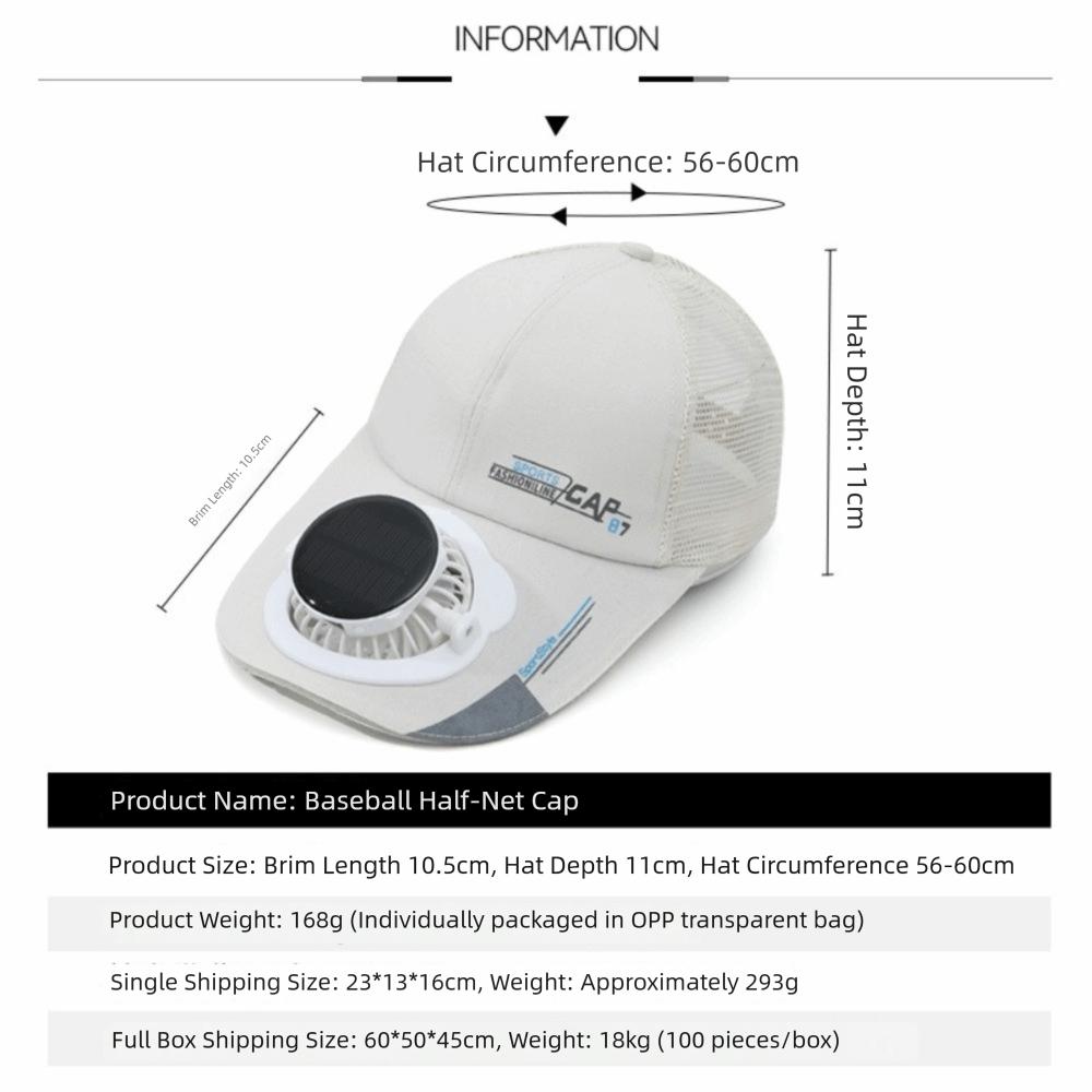 Built-in Fan Solar Cooling Fan Hat Breathable Sun Protection Hat New Outdoor Sun Hat Unisex