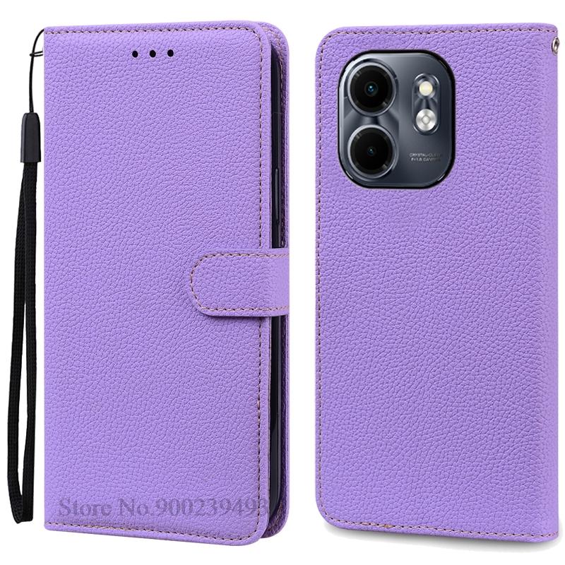 

For Infinix Smart 9 Case Infinix Hot 50i Cover Wallet Leather Flip Cover For Infinix Smart 9 Case Infinix Hot 50i Phone Cover For Smart9 (Hot 50i) светло-фиолетовый