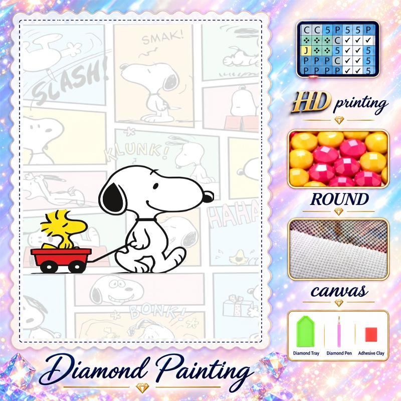 Snoopy Peanuts Diamond Painting Kit 5D Full Drill DIY Diamond Mosaic Wall Art Home Decor