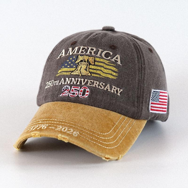 1pc USA 250th Anniversary Commemorative Baseball Caps for Men Adjustable Retro Washed with Sun Protection for Parties,daily Wear