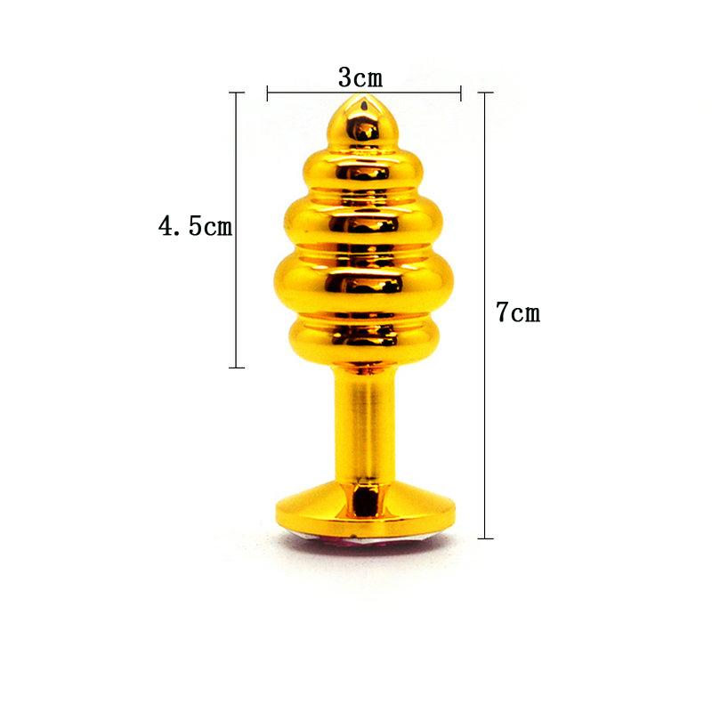 Analspielzeug aus Metall mit Gewinde, Sexy Stopper-Buttplug einfügen – goldenes, erotisches Sexspielzeug für Frauen, Produkte für Erwachsene