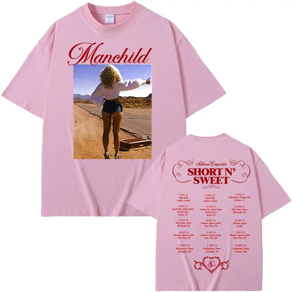 Sabrina Carpenter Manchild Graphic Print TShirt Streetwear Hiphop Rapper Fashion Tee Women Men Oneck Tees Loose Oversized Top
