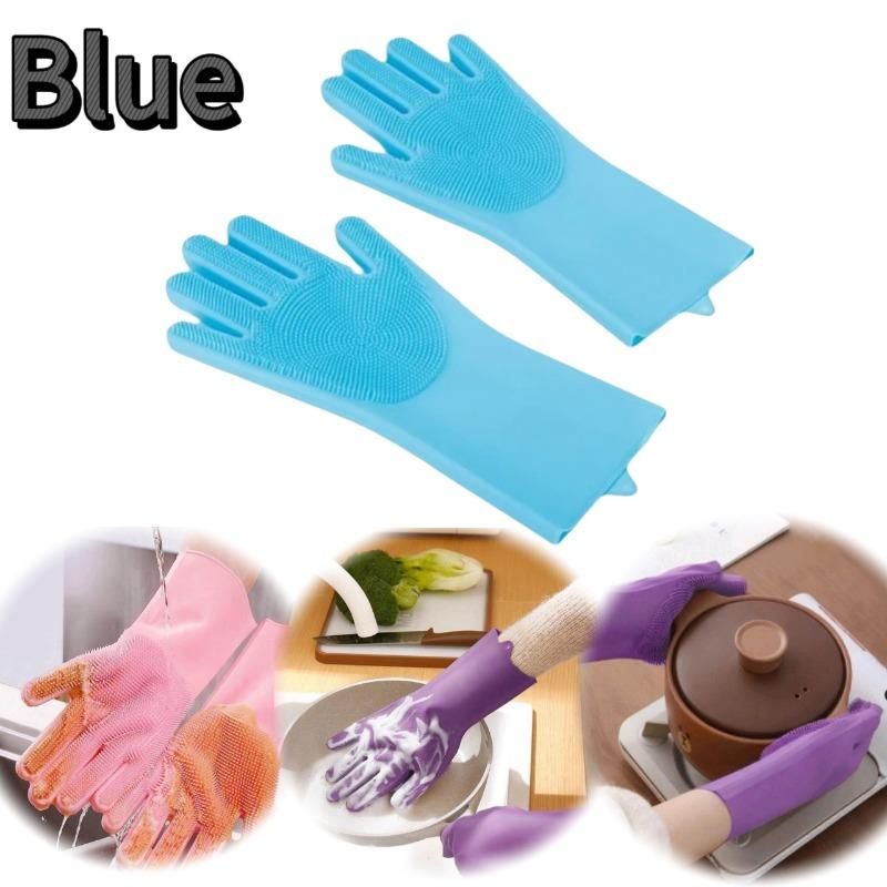 

Pet Grooming Gloves Dog Cat Bathing Cleaning Glove Shampoo Scrubber Clean Soft Silicone Hair Removal Glove Hand Skin Protection 1pair синий