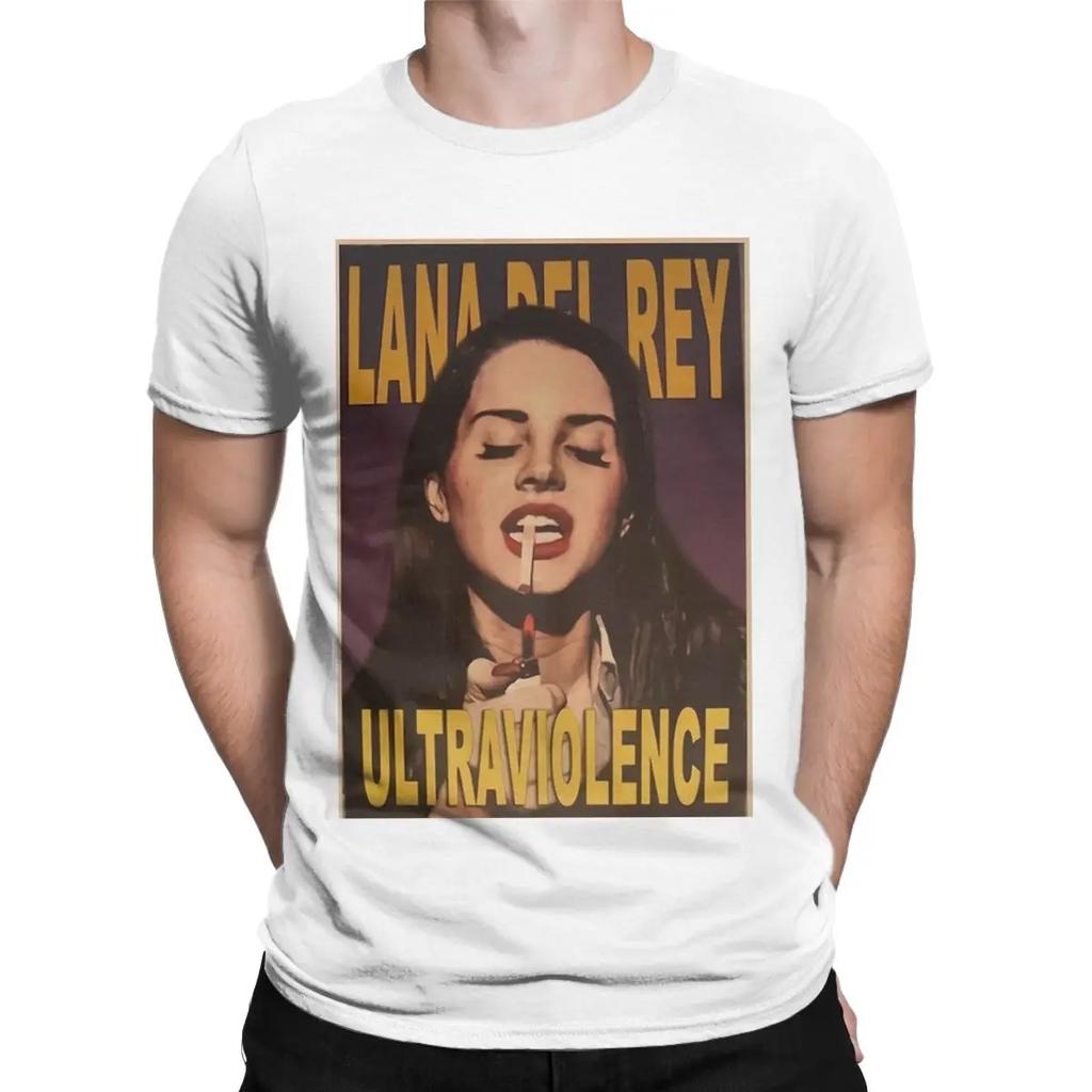 Lana Del Rey Music T Shirts for Men 100% Cotton Vintage T-Shirt O Neck Did You Know That There's Tees Short Sleeve Clothes