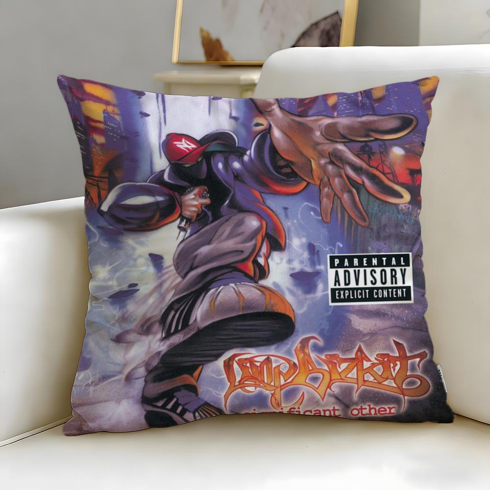 Classic Band Limp Bizkit Cushion Cover Soft  EasyWash Pillow Case  Versatile for Couch Bed Travel and Office