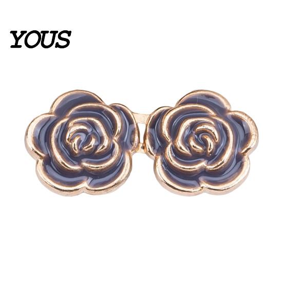 Comfortable Waist Support Pins 1 Pair Rose Tightener Pins, No-sew Pants Tighteners, Detachable Metal Flower for Jeans Skirts Waistband Narrowing