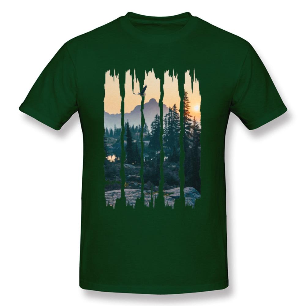 Chinese Style Natural Landscape Mountain Design T Shirt Stylish Fashion 3d Picture Tshirts For Unisex Round Collar Cotton Tshirts