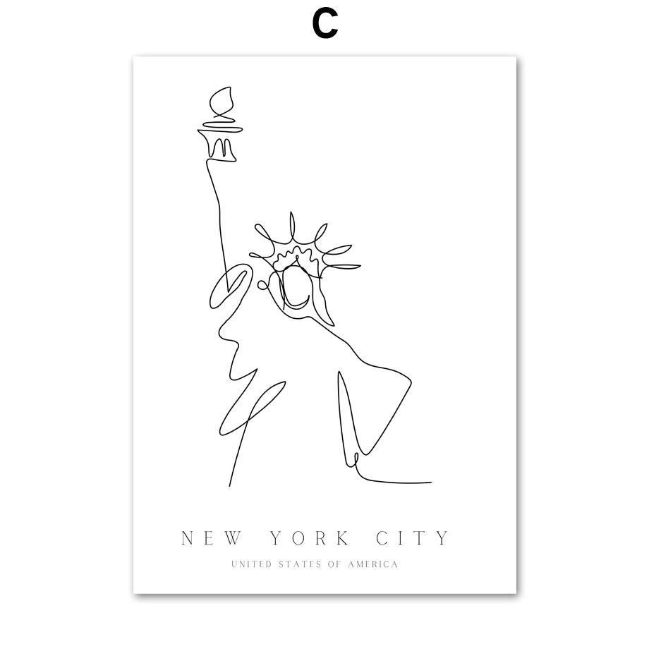 

Нью-Йорк, Рим, Колизей, Амстердам, Париж, Башня, линия, настенная живопись, холст, картина, скандинавский постер, Декор, фотографии для гостиной 30X40 cm No Framed