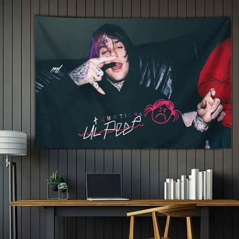 VIKAMA Lil Peep Poster Tapestry Emo Rap Wall Art for Bedroom Living Room Decoration Gothic Music Inspired Design