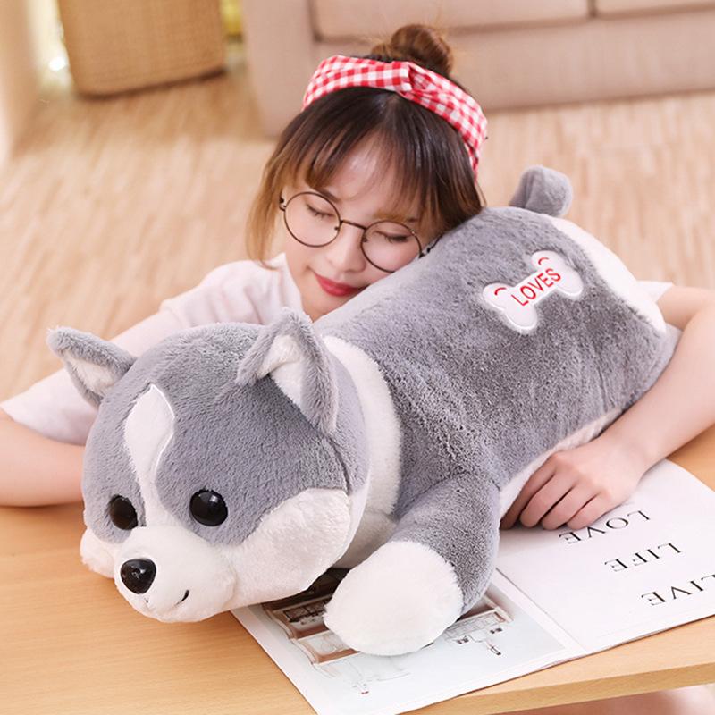 Corgi Doll Shiba Inu Sleeping with Pillow Dolls On The Bed Doll Cute Dog Plush Toys