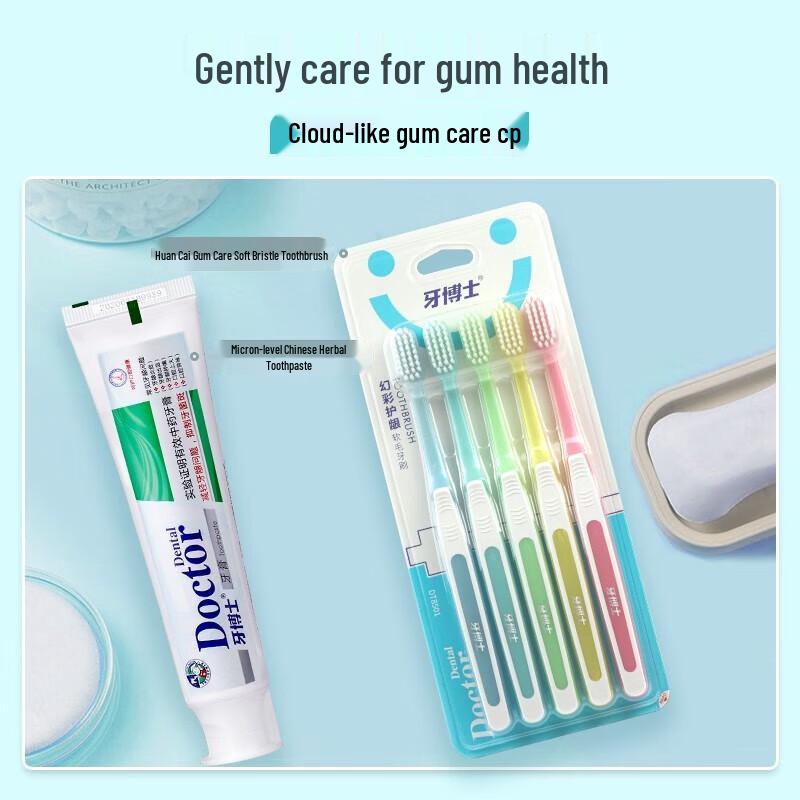 DR. Ja Bunte Zahnbürsten mit weichen Borsten (5er-Pack)