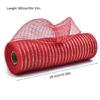 Deco Ribbon 10Inchx10Yard Metallic Foil Poly Net Ribbons Set for Christmas Wreath Art Craft Party Decorating Packaging