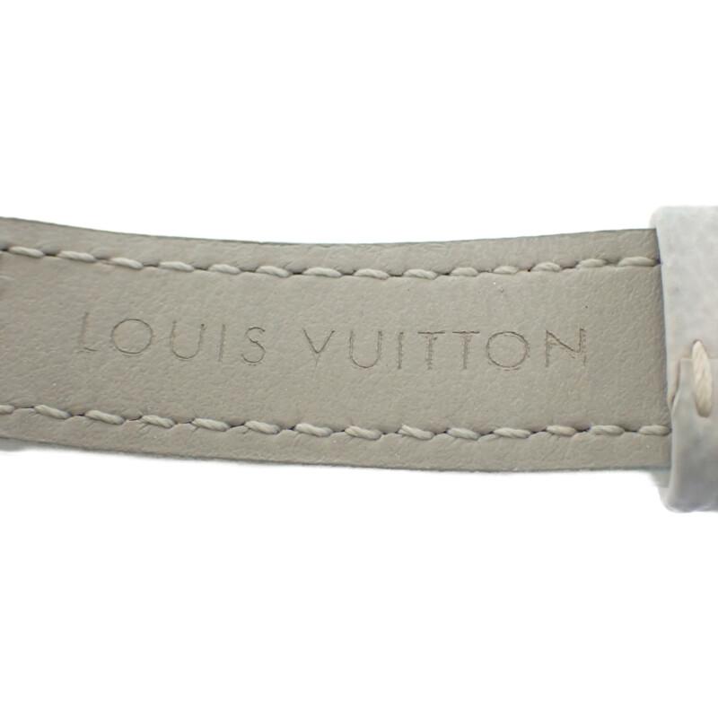 Louis Vuitton Q12MGZ Zegarki Stal nierdzewna/skóra Damski biała tarcza