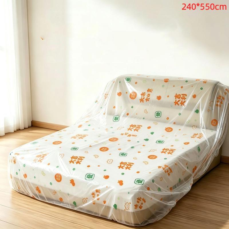 1Pcs Transparent Disposable Bed Dust Cover Waterproof Thick Plastic Furniture Protection Elastic Edges Full Wrap