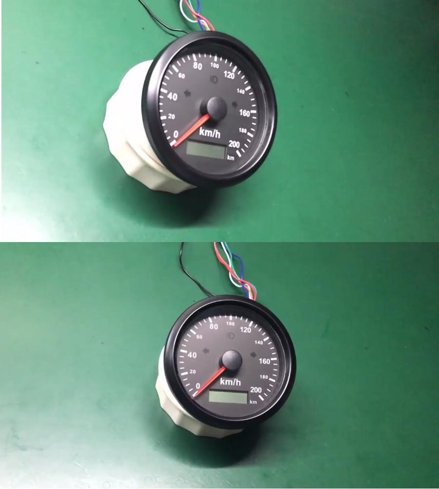 Speedomètre GPS de moto 3 3/8" 85mm Compteur kilométrique 200 km/h Alarme sonore de survitesse