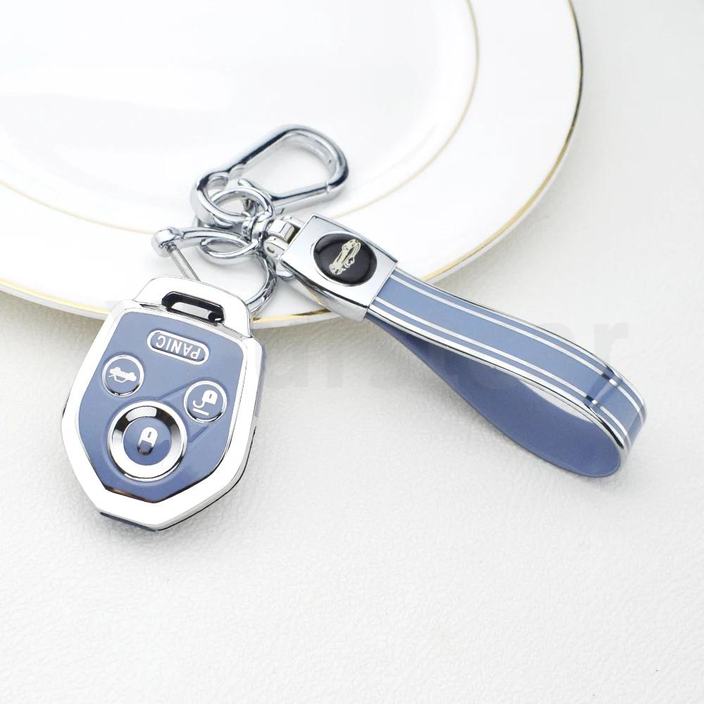 TPU Autoschlüsselhülle Abdeckung Schale Schlüsselanhänger Halter 4 Tasten Für Subaru Tribeca Forester WRX XV Outback Legacy Impreza Crosstrek