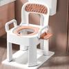 Squat Toilet Commode Chair Detachable Foldable Non Slip Armrest Backrest Cushion Quick Drying Extra Wide Commode Bathroom Sitting Bath Stool