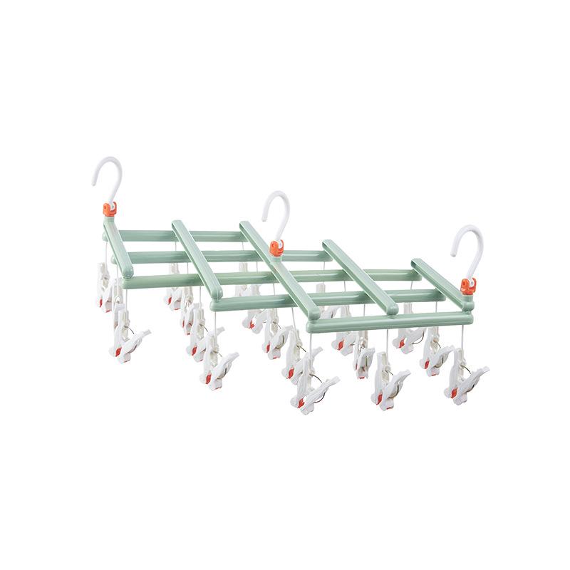 Multi-Functional Retractable Windproof Clothes Drying Rack with Seamless 3D Design and Storage Clips