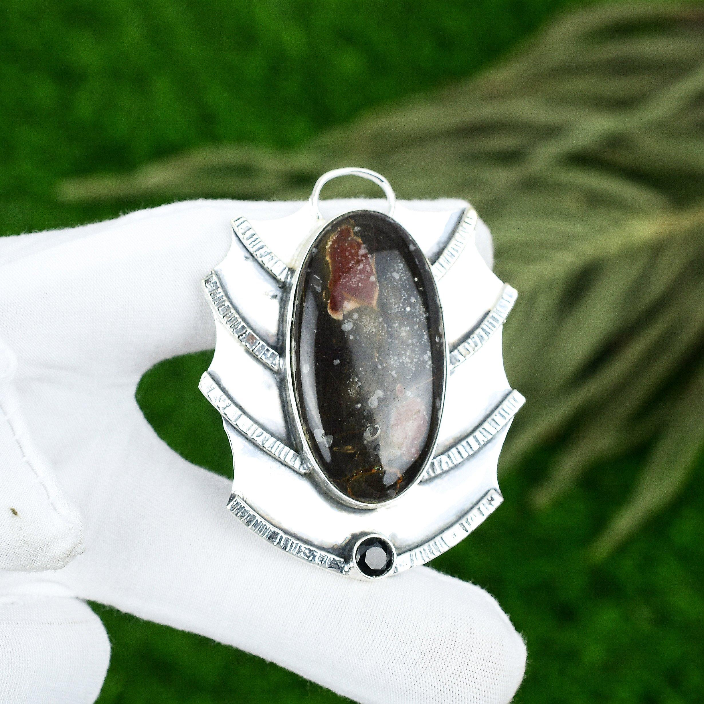 Mothers day Sale Bloodstone Gemstone Spinel 925 Silver March New Pendant Jewelry