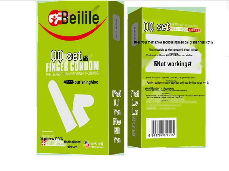 Beilile QQ Set: 10 Finger Cots and Safety Condoms - Adult Product Collection