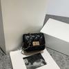 Vintage Solid Color Small Square Shoulder Bag With Chain For Daily Casual Use
