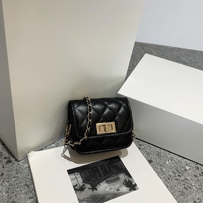 Vintage Solid Color Small Square Shoulder Bag With Chain For Daily Casual Use