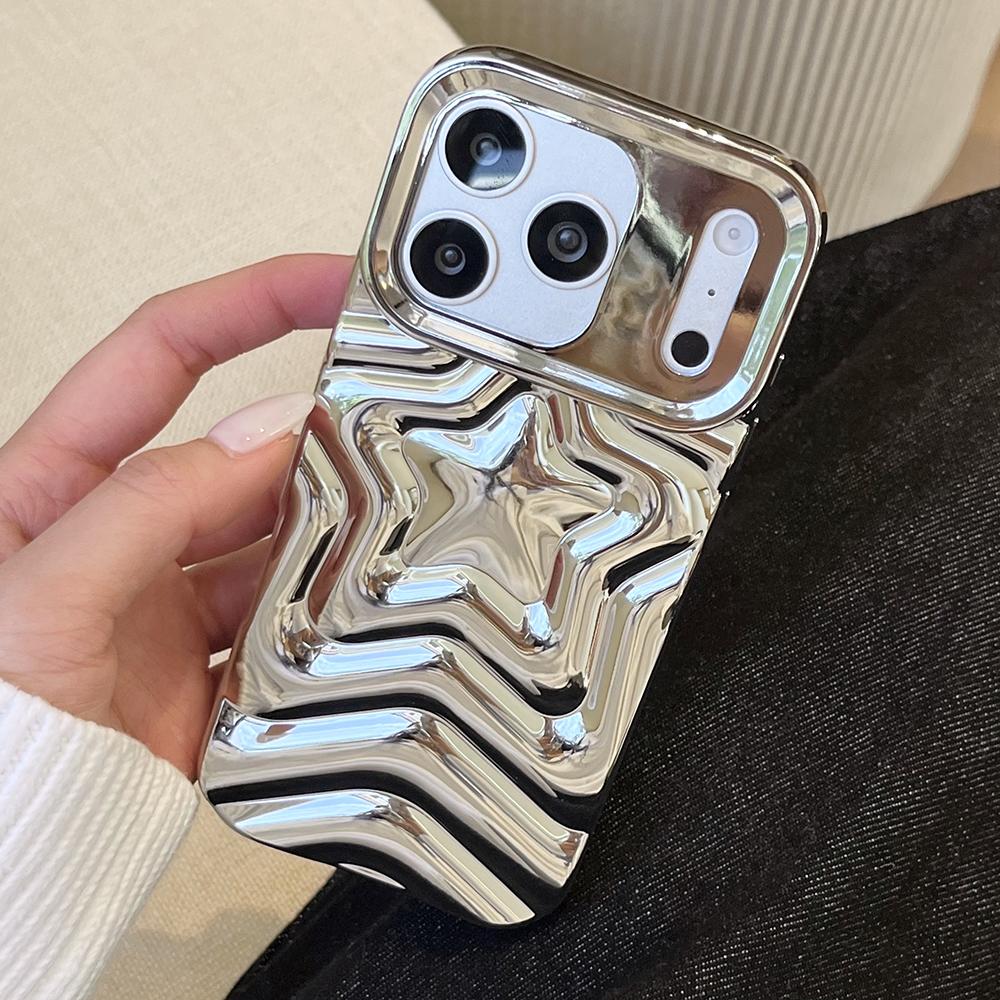 

Электролитический 3D Звезда Чехол для Телефона для iPhone 17 16 15 14 13 Pro Max 17pro Чехлы Ударопрочный Мягкий Силиконовый Задний Чехол iPhone17