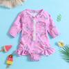 Exclusive Girls' Mermaid Zipper Swimsuit - One-Piece Child's Swimwear