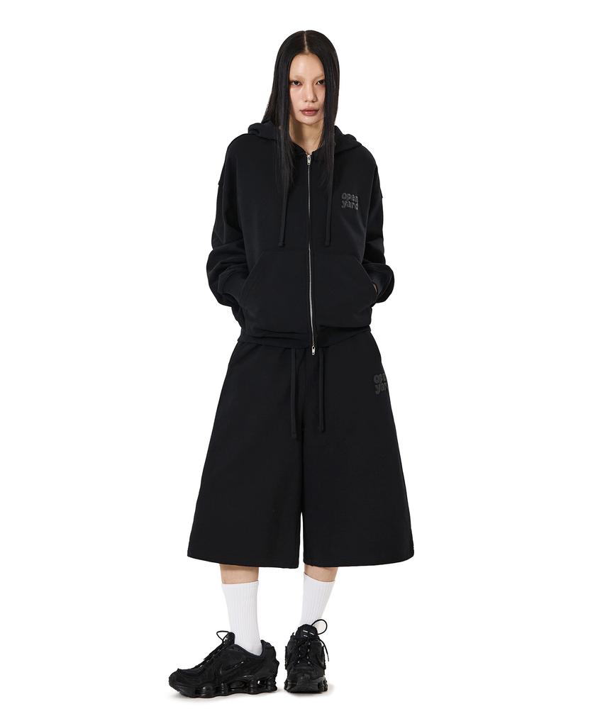 Openyard(Oy) Puff Logo Hoodie Zip Up - Black