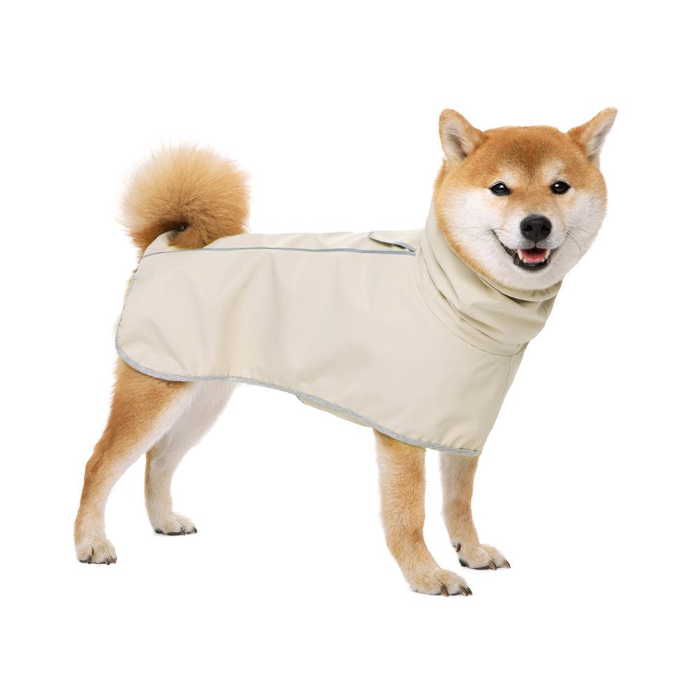 Reflektierender Hunderegenmantel Mit Verstellbarer Kapuze Haustier-Poncho Körperbedeckung Rollkragen Wasserdichte Hunderegenjacke Für Mittlere Große Hunde