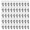50 Pcs Sturdy Stainless Steel Curtain Clips With Hook Durable Iron Drapery Hook Multifunctional Silver Curtain Hook Clips