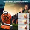 20000mAh Tragbarer Sprüh-Camping-Ventilator Wiederaufladbar, Batteriebetriebener Ventilator mit LED-Laterne zum Angeln, Garten-Barbecue und Reisen