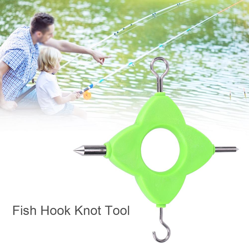 2PCS Green 4 in 1 Multifunction Outdoor Fishing Puller Knot Tool Fish Device Tackle Accessory