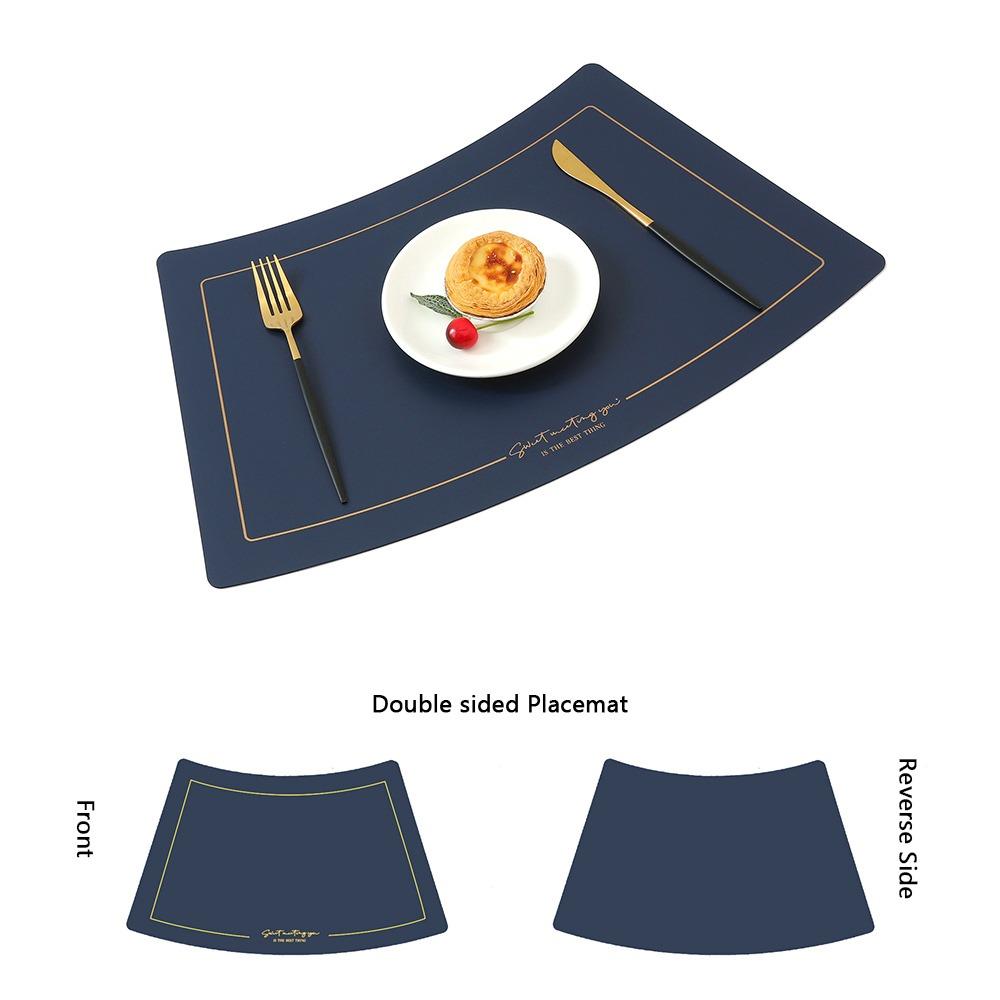 Chinese Style Leather Placemat PU Leather Western Placemat Heat Insulation Mat  Restaurant Use