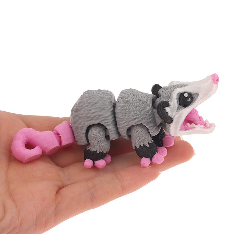 Opossum Articulated 3D Printed Fidget Figurine Sensory Desk Companion For Stress Relief & Focus Gifts