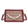 Unique and High-End Wedding Bag 2024 New Red Houndstooth French Style Bridal Bag for Women, Shoulder and Crossbody Bag