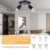 Spot de plafond - NETTLIFE - Spot plafond 2 ampoules GU10 - Noir - Métal - Orientable 350°