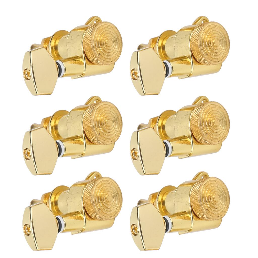 6Pcs Locking Guitar String Tuning Peg Metal Sealed Tuner Head Key Set Kit for Electric NHXF(6 Right