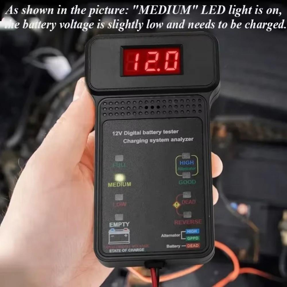 with Alligator Clips 12V Digital Battery Tester Automotive Cranking System Tester  Electrician Tool