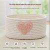 Heart Embroidery Cotton Rope Storage Basket for Makeup, Snacks & More