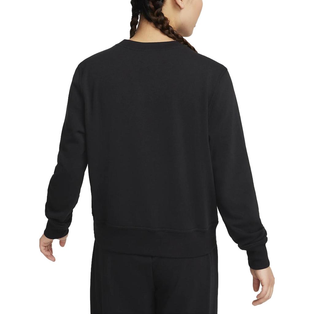 Nike Einfarbiges Logo-Print Rundhals-Sweatshirt Damen Tops Schwarz FB5126-010