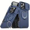 Heavy Duty Armor Magnetic Bracket Case for For Iphone 17 16 1 14 13 12 11 Pro Max Plus Slide Camera Protection PC Cover