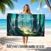 Mushroom Forest Theme Soft Beach Towel Personalized Custom Name Text Towel Portable for Beach Pool Travel