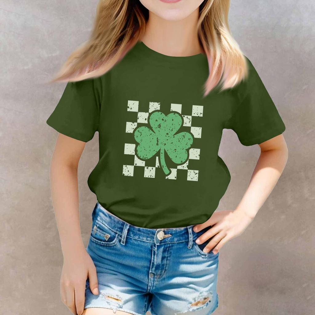 St. Patrick's Day Toddler Girl Boy T-Shirts Kids Top Boys And Girls Printed Short Sleeved T-shirt