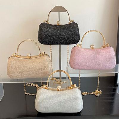 Dámska kabelka s retiazkou na retiazku kamienková mašlička Dekor Obálka Tvar Spona Zapínanie Večerná spojka na telefón Úložný priestor na rúž parfum Crossbody Taška