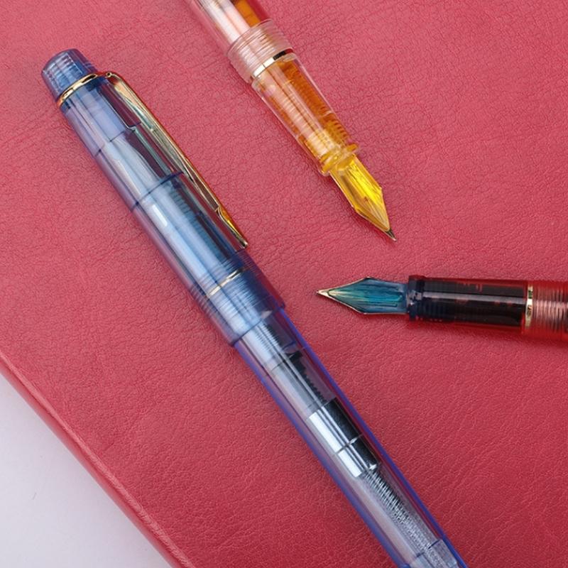 Fountain Pen Clear Signature Pen 0.5mm Calligraphy Pen Colored Ink Pen Smooth Writing Pen School Office Supplies